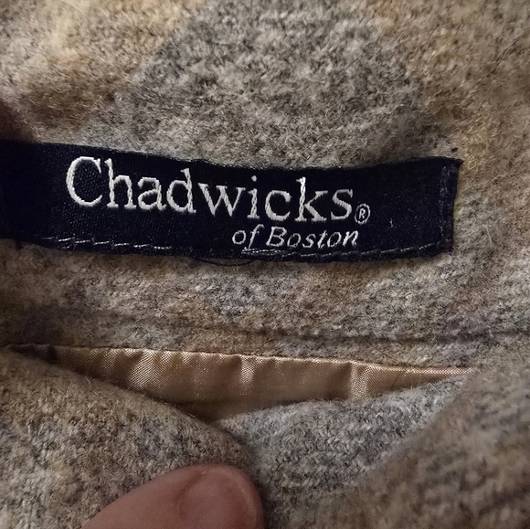 Chadwicks Women's Plaid Pencil Skirt in Tan and Gray - Picture 3 of 5